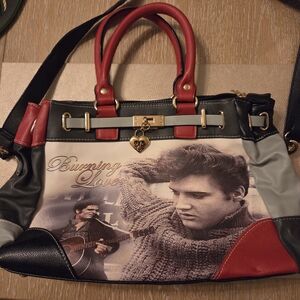 The Bradford Exchange Elvis Presley Black and Red Shoulder or Arm Bag